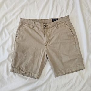 AG Adriano Goldschmied "Wanderer" Chino Shorts 35x8.5 Tan Flat-Font